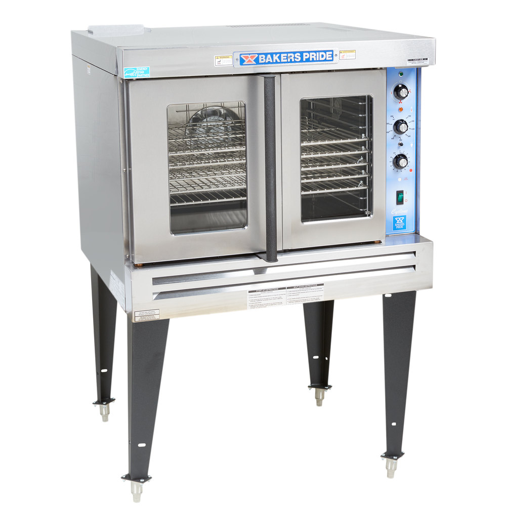 silver bakers pride oven with black legs