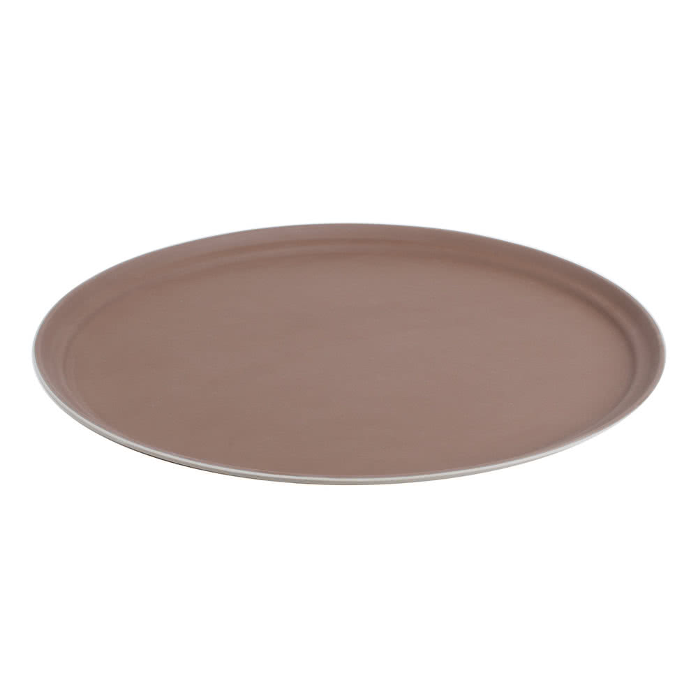 round brown serving tray