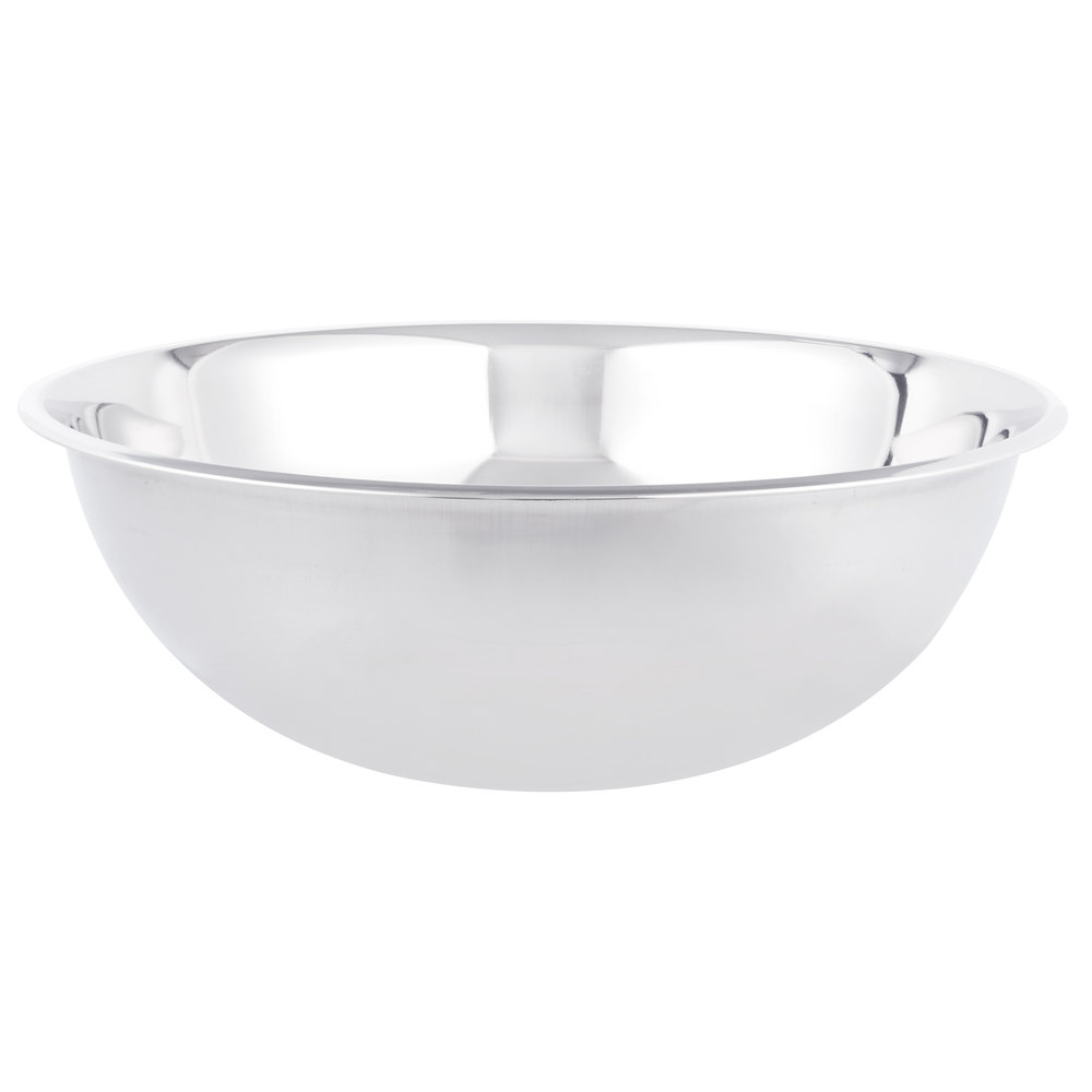 large silver mixing bowl