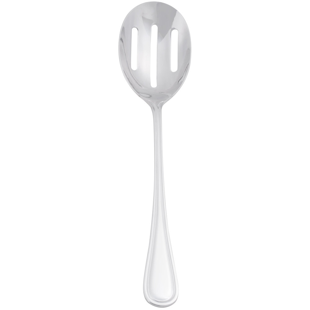 large slotted silver spoon