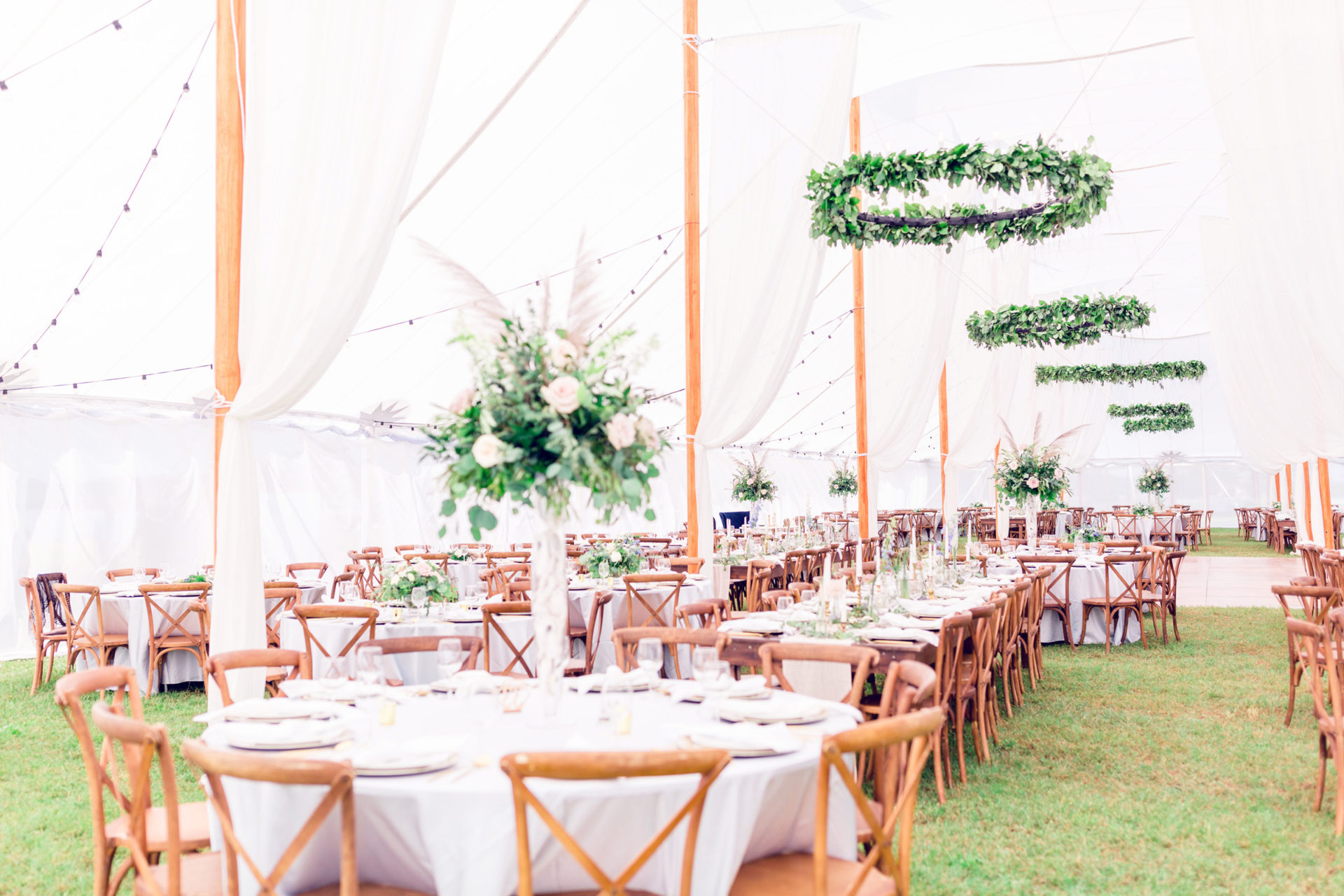 large white tent for wedding receptions