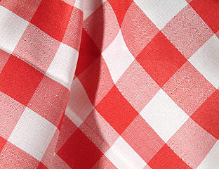 red and white checkered pattern linen