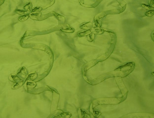 lime green ribbon pattern fabric