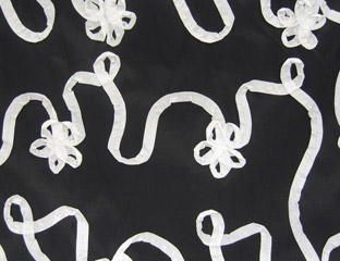 black and white ribbon pattern fabric