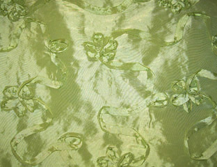 willow green ribbon pattern fabric
