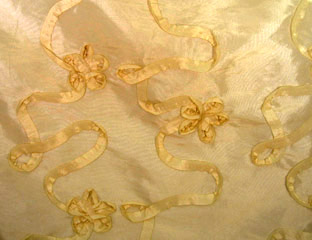 ivory ribbon pattern fabric
