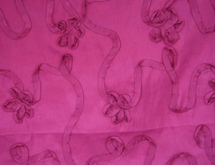 fushia ribbon pattern fabric