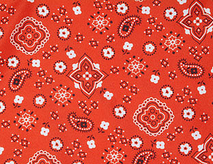 red bandana pattern fabric
