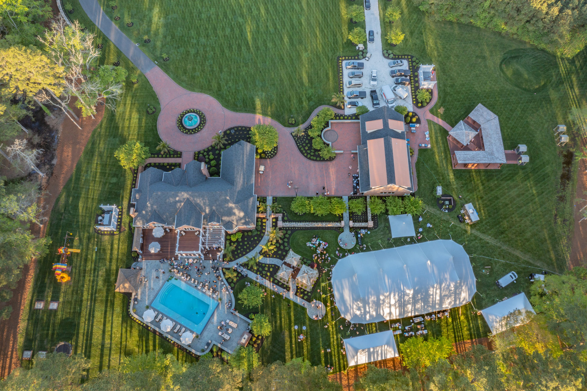 aerial image of Coastal Tented Event
